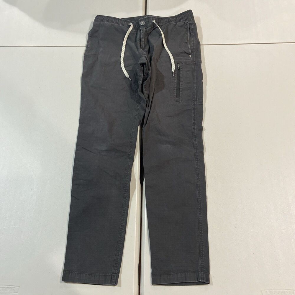 Vuori Ripstop Climber Pants Mens Large Gray V412 Elastic Waist Drawstring